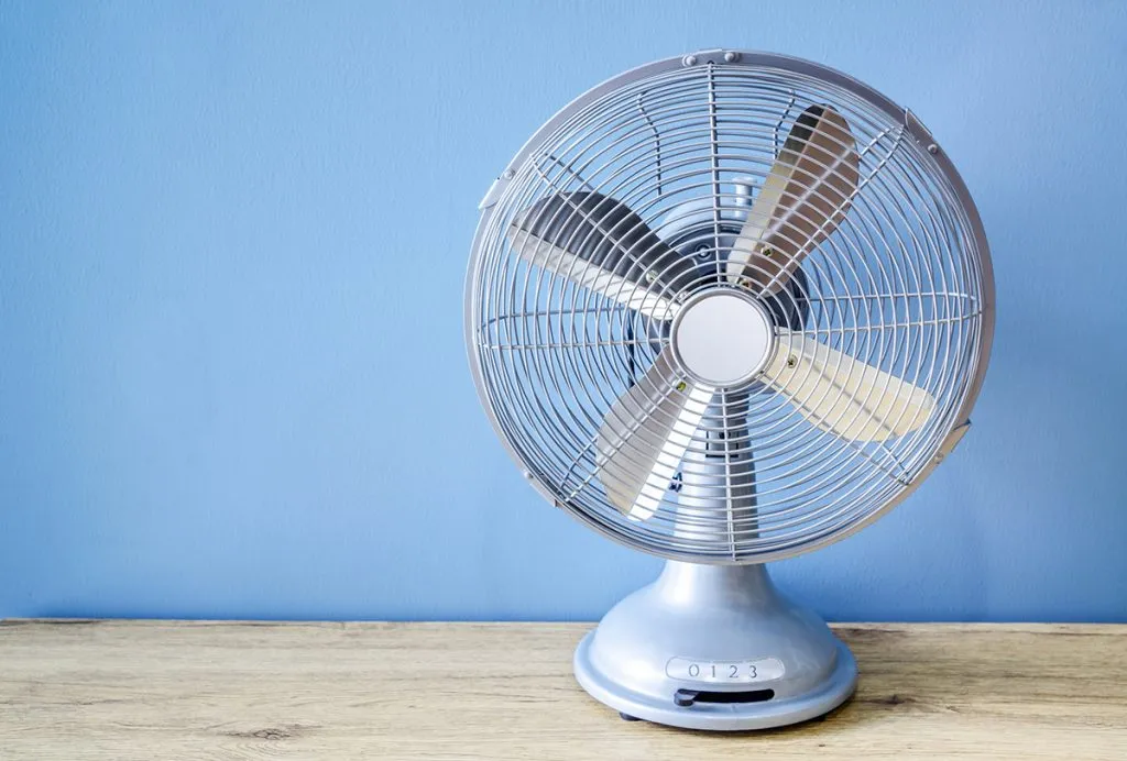 vintage silver electric fan