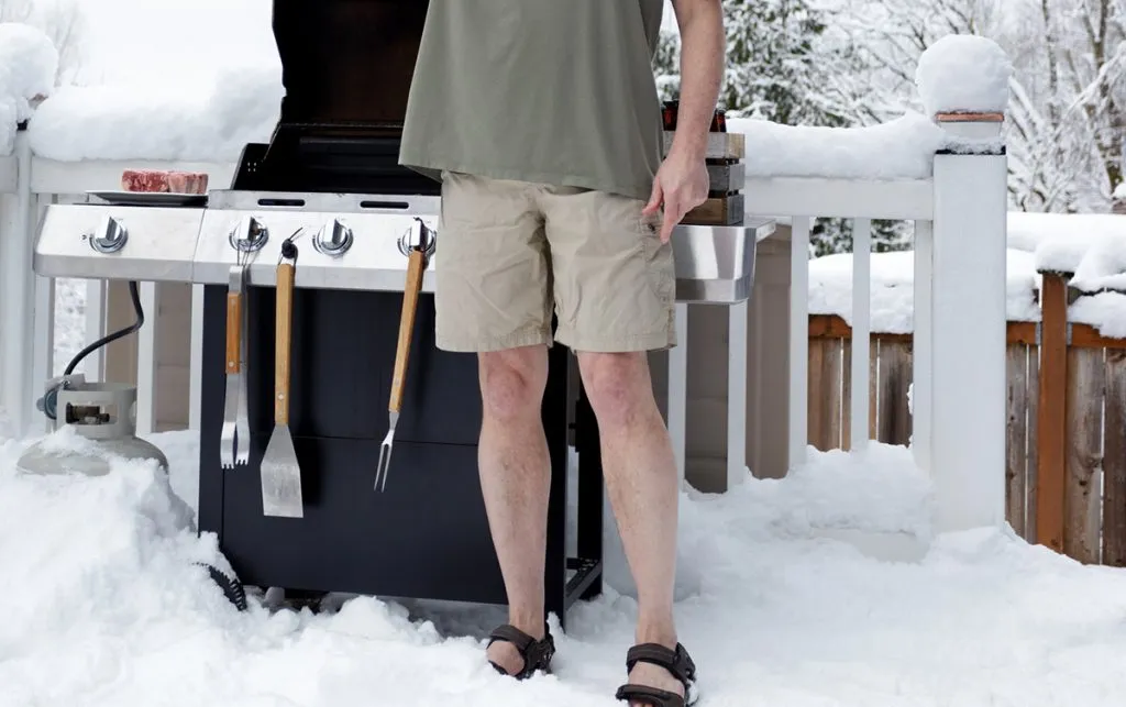 In Florida, a man wears shorts during the winter