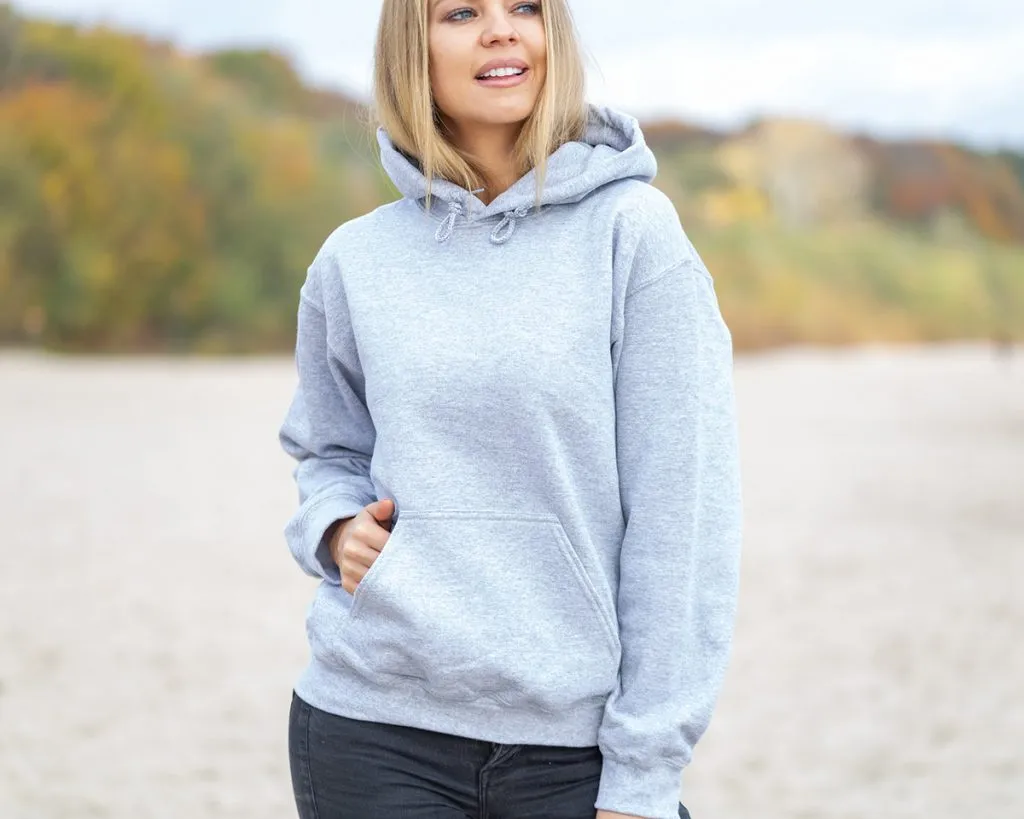 woman wear hoodie on the beach